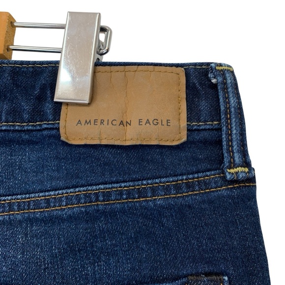 American Eagle Jeans Mens 34x33 Blue Dark Wash Athletic Fit - Picture 5 of 8